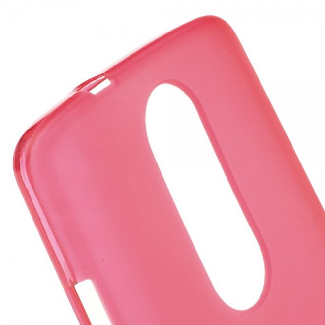Motorola Moto X3 Mattes, elastisches Plastik Case - rot