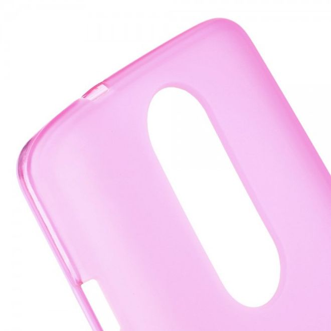 Motorola Moto X3 Mattes, elastisches Plastik Case - rosa