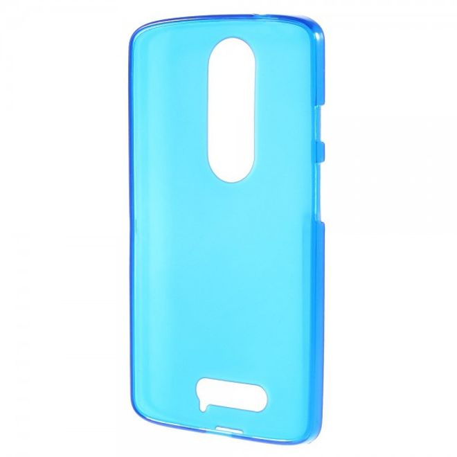 Motorola Moto X3 Mattes, elastisches Plastik Case - blau