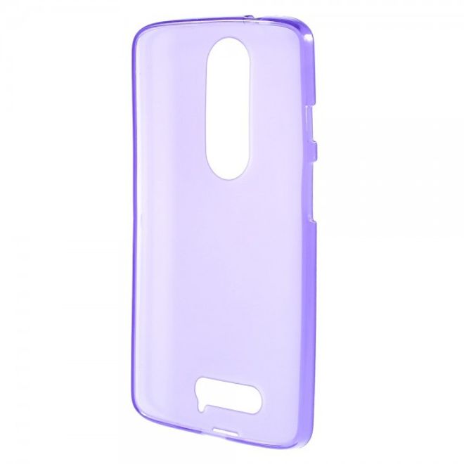 Motorola Moto X3 Mattes, elastisches Plastik Case - purpur