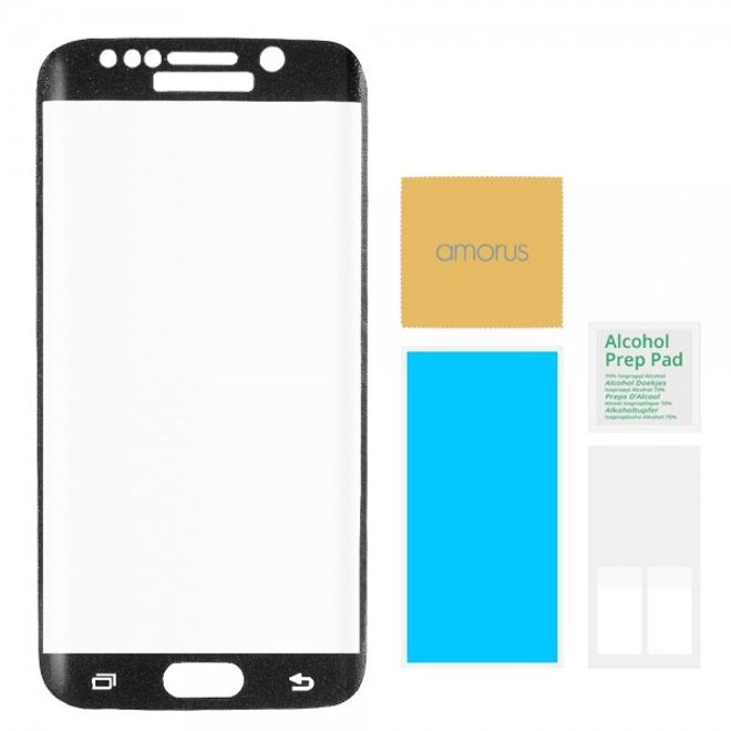 Galaxy S6 Edge Plus Vorderseite Komplettschutz aus Gorilla Glas von Amorus - schwarz