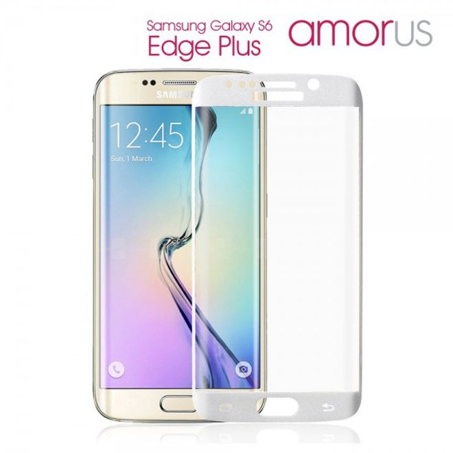 Galaxy S6 Edge Plus Vorderseite Komplettschutz aus Gorilla Glas von Amorus - weiss