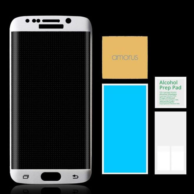 Galaxy S6 Edge Plus Vorderseite Komplettschutz aus Gorilla Glas von Amorus - weiss