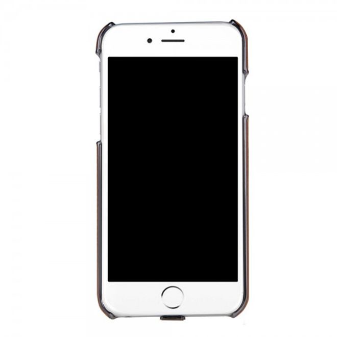 iPhone 6/6S Hart Plastik Case mit lederartiger Oberfläche und integriertem Empfänger für kabelloses Laden - braun