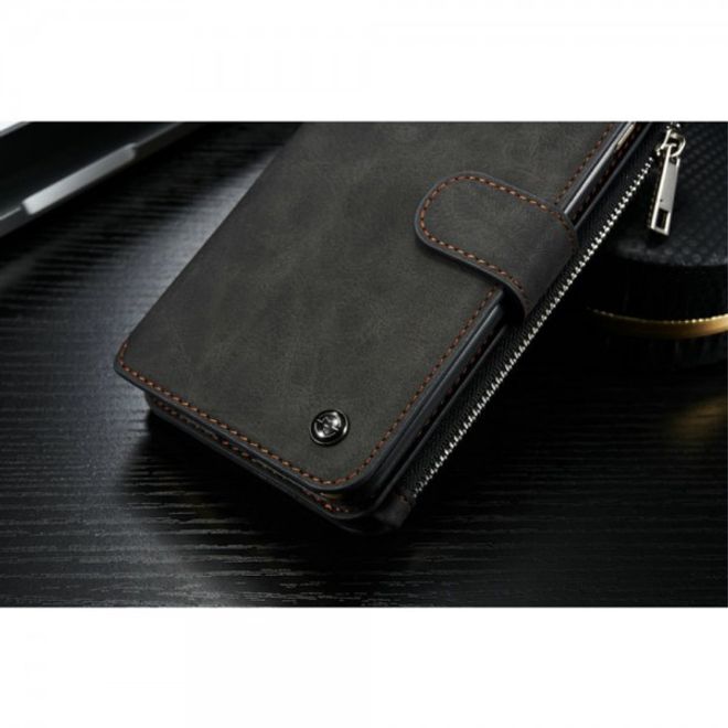 iPhone 6/6S Caseme Hochwertiges Leder Portemonnaie mit abnehmbarem Case - schwarz