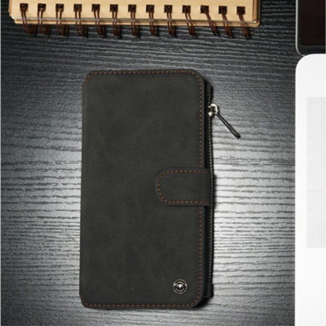 iPhone 6/6S Caseme Hochwertiges Leder Portemonnaie mit abnehmbarem Case - schwarz