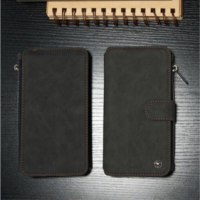 iPhone 6/6S Caseme Hochwertiges Leder Portemonnaie mit abnehmbarem Case - schwarz