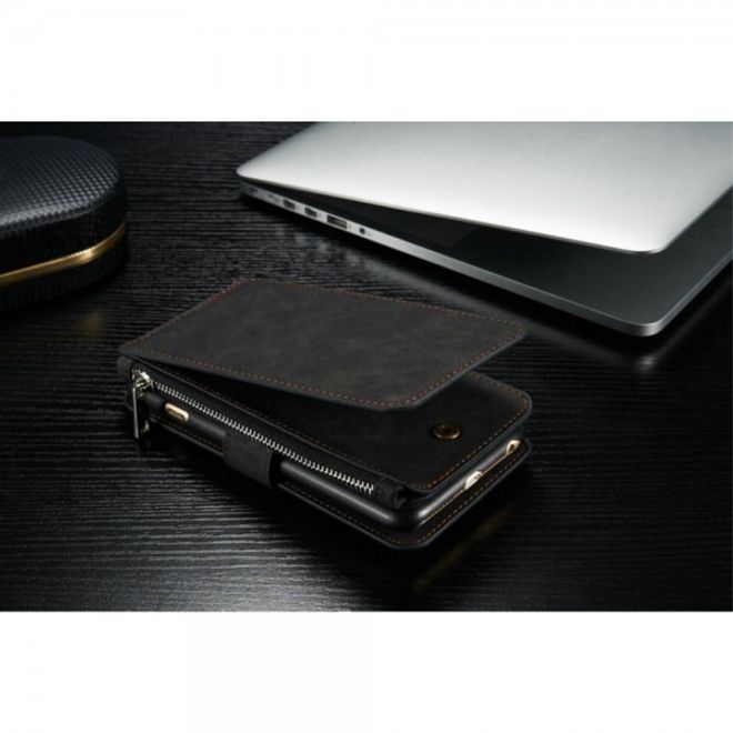 iPhone 6/6S Caseme Hochwertiges Leder Portemonnaie mit abnehmbarem Case - schwarz