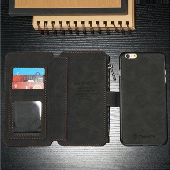 iPhone 6 Plus/6S Plus Caseme Hochwertiges Leder Portemonnaie mit abnehmbarem Case - schwarz