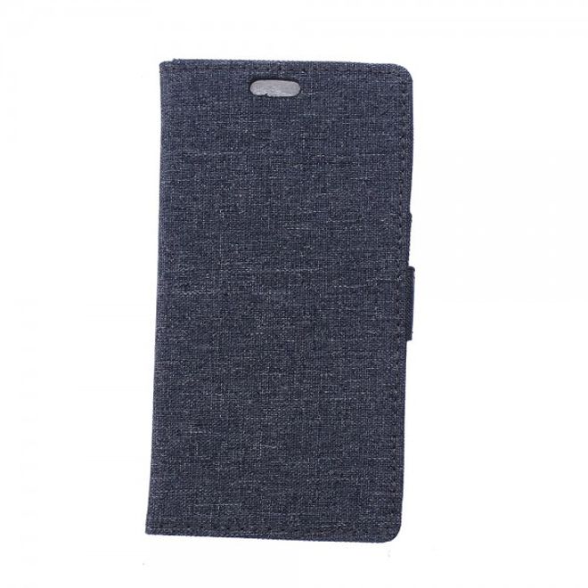 Wiko Highway Star 4G Leder Case mit stoffartiger Textur und Standfunktion - dunkelblau