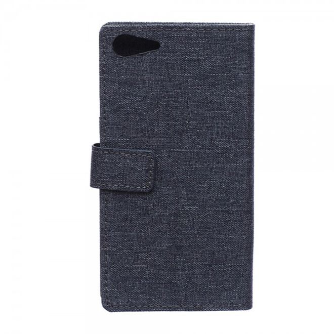 Wiko Highway Star 4G Leder Case mit stoffartiger Textur und Standfunktion - dunkelblau