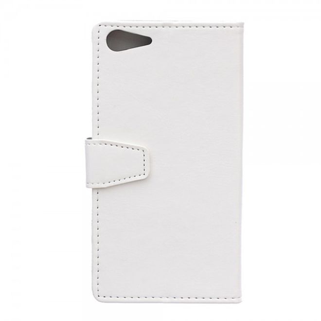 Wiko Highway Star 4G Schickes Crazy Horse Leder Case mit Standfunktion - weiss