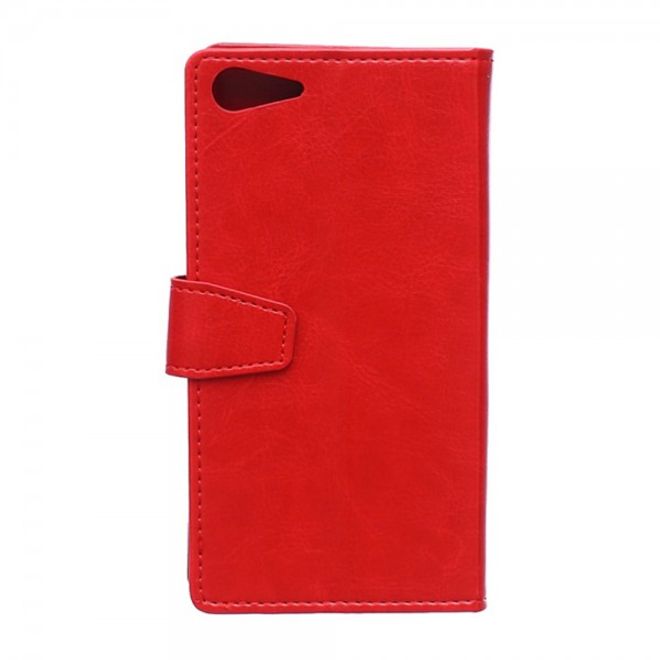 Wiko Highway Star 4G Schickes Crazy Horse Leder Case mit Standfunktion - rot