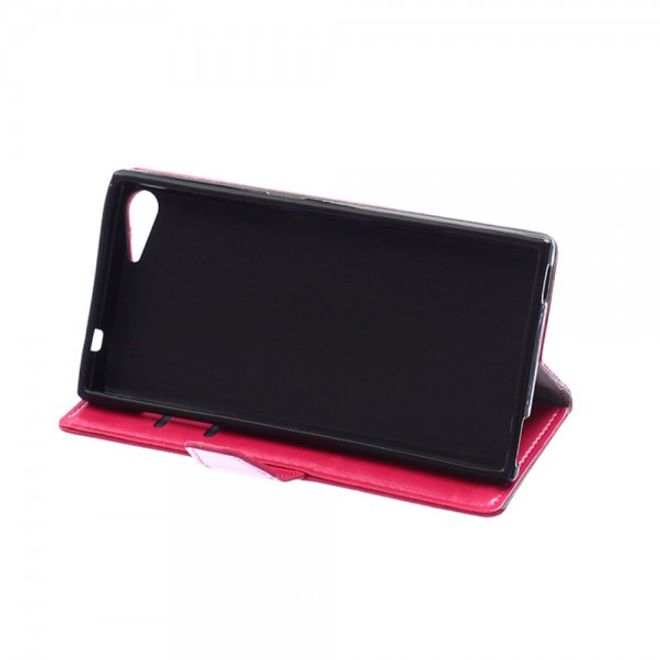 Wiko Highway Star 4G Schickes Crazy Horse Leder Case mit Standfunktion - rosa