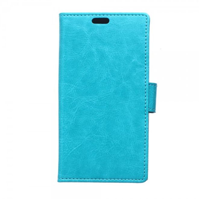 Wiko Highway Star 4G Schickes Crazy Horse Leder Case mit Standfunktion - blau