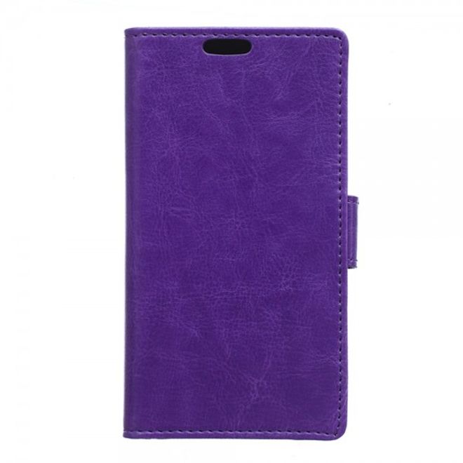 Wiko Highway Star 4G Schickes Crazy Horse Leder Case mit Standfunktion - purpur