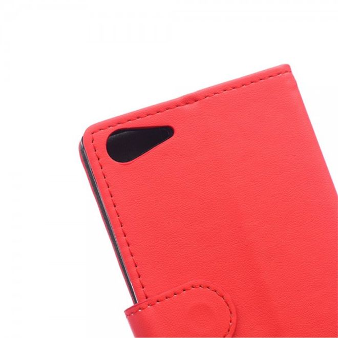 Wiko Highway Star 4G Magnetisches Leder Case mit Standfunktion - rot