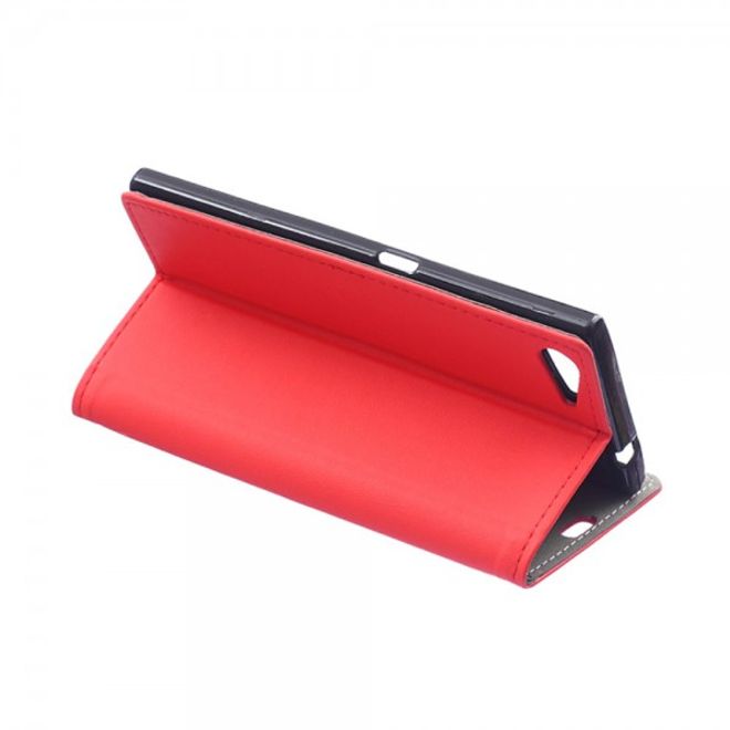 Wiko Highway Star 4G Magnetisches Leder Case mit Standfunktion - rot