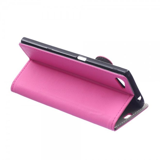 Wiko Highway Star 4G Magnetisches Leder Case mit Standfunktion - rosa