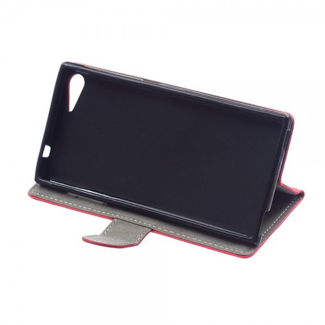 Wiko Highway Star 4G Magnetisches Leder Case mit Standfunktion - rosa
