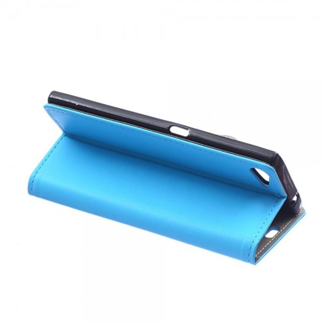 Wiko Highway Star 4G Magnetisches Leder Case mit Standfunktion - blau