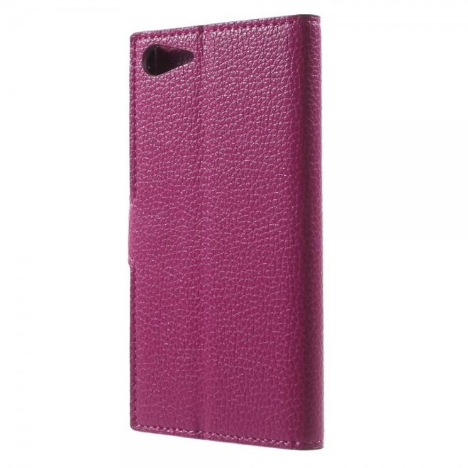 Wiko Highway Star 4G Schickes Leder Case mit Litchitextur und Standfunktion - rosa