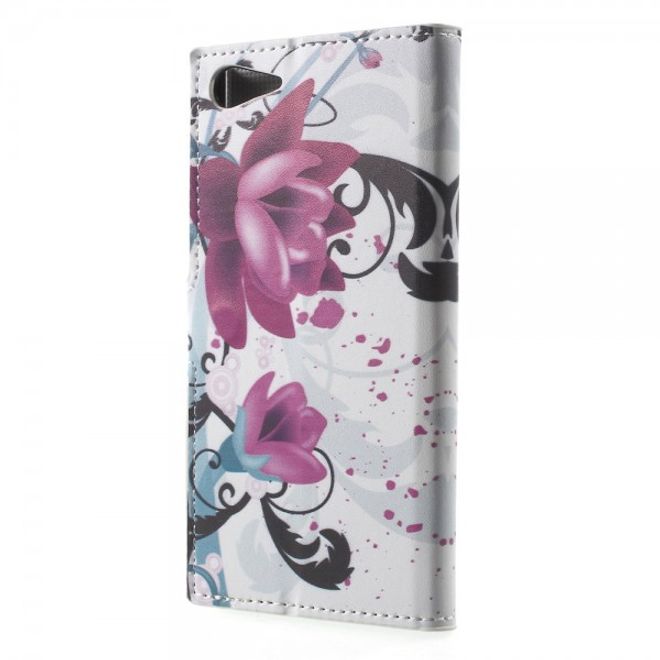 Wiko Highway Star 4G Leder Case mit purpurnen Blumen