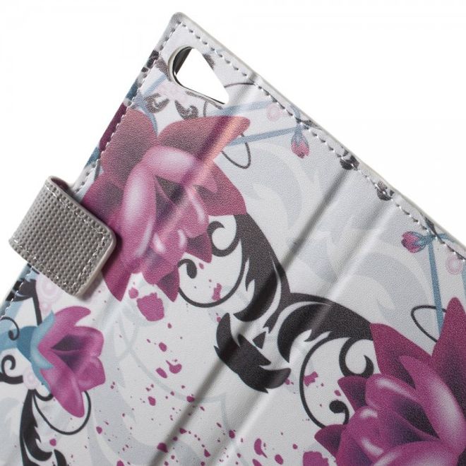 Wiko Highway Star 4G Leder Case mit purpurnen Blumen