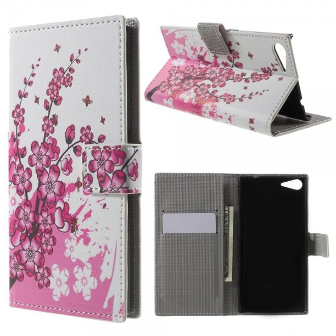 Wiko Highway Star 4G Leder Case mit pinken Blumen