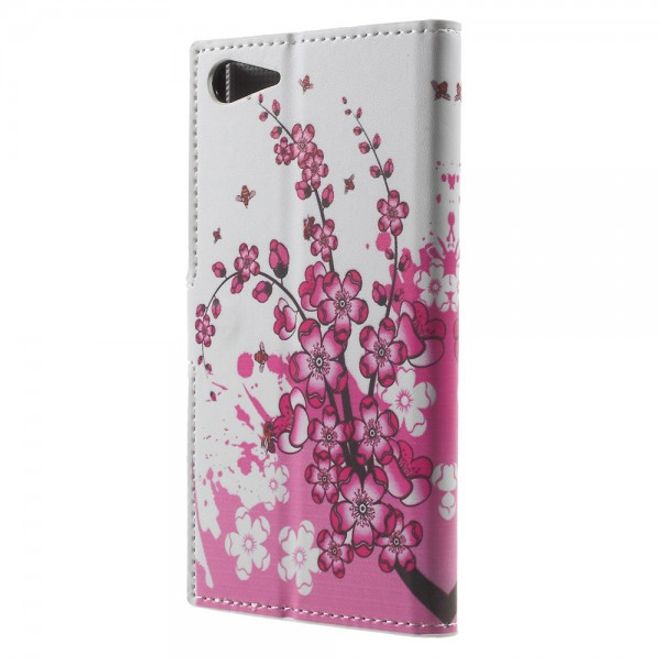 Wiko Highway Star 4G Leder Case mit pinken Blumen