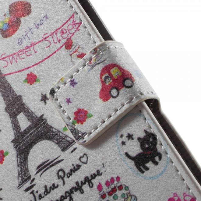 Wiko Highway Star 4G Leder Case mit Eiffelturm und kleinen Sujets