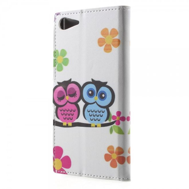 Wiko Highway Star 4G Leder Case mit verliebtem Eulenpärchen