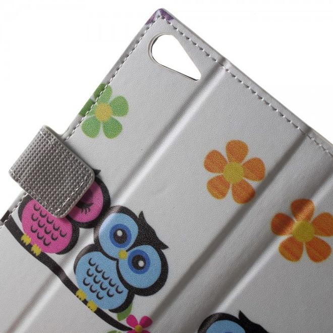 Wiko Highway Star 4G Leder Case mit verliebtem Eulenpärchen