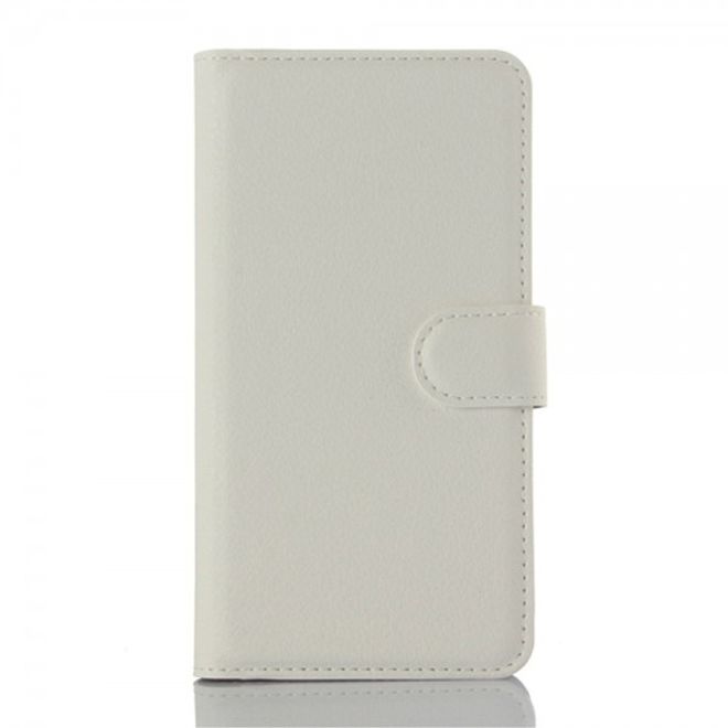 Wiko Rainbow Jam Leder Case mit Litchitextur - weiss