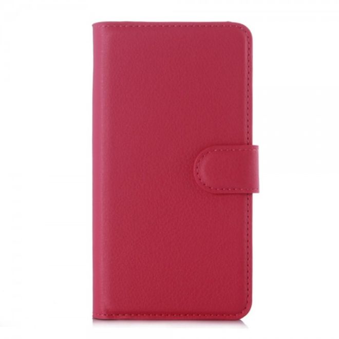 Wiko Rainbow Jam Leder Case mit Litchitextur - rosa