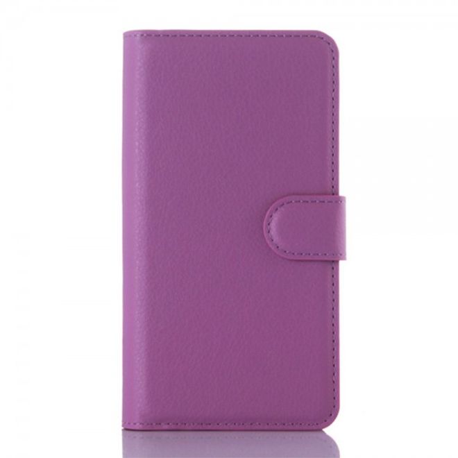 Wiko Rainbow Jam Leder Case mit Litchitextur - purpur