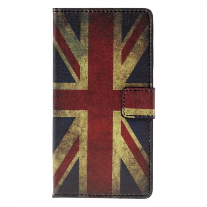 Wiko Rainbow Up Leder Case mit UK Flagge retro-style