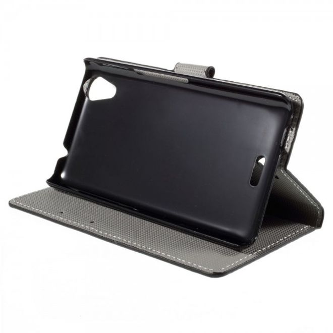 Wiko Rainbow Up Leder Case mit UK Flagge retro-style
