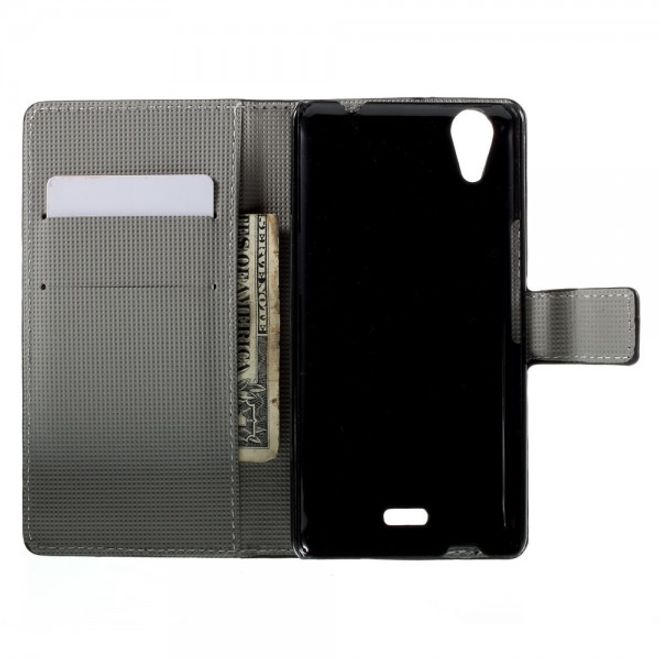 Wiko Rainbow Up Leder Case mit UK Flagge retro-style