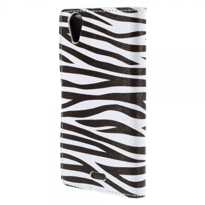Wiko Rainbow Up Leder Case mit Zebrastreifen