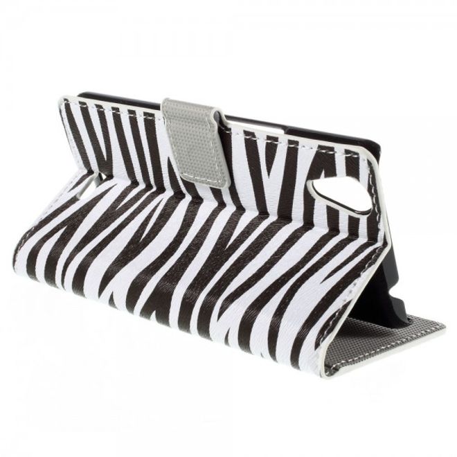 Wiko Rainbow Up Leder Case mit Zebrastreifen
