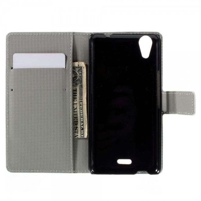 Wiko Rainbow Up Leder Case mit Zebrastreifen