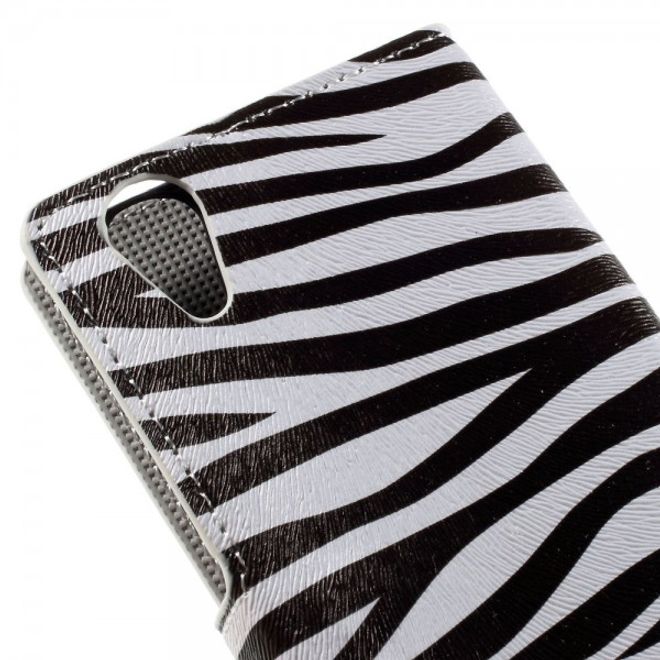 Wiko Rainbow Up Leder Case mit Zebrastreifen