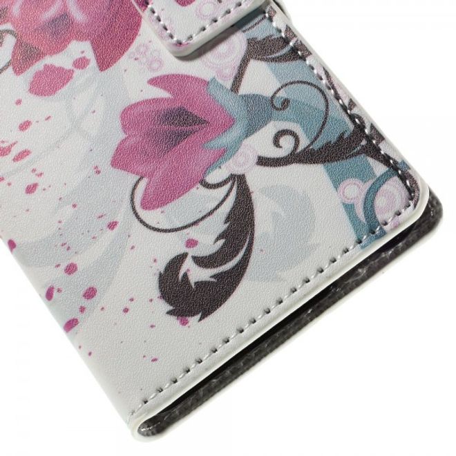 Wiko Rainbow Up Leder Case mit Lotus Blumen
