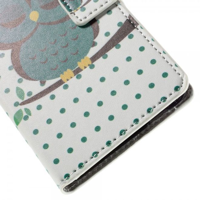 Wiko Rainbow Up Leder Case mit schlafender Eule