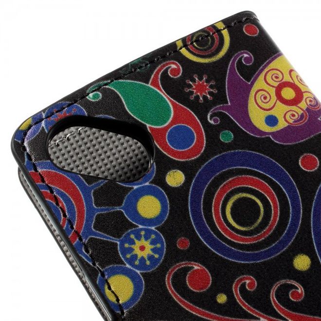 Wiko Sunset2 Leder Case mit farbigem Muster