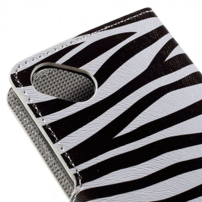 Wiko Sunset2 Leder Case mit Zebrastreifen