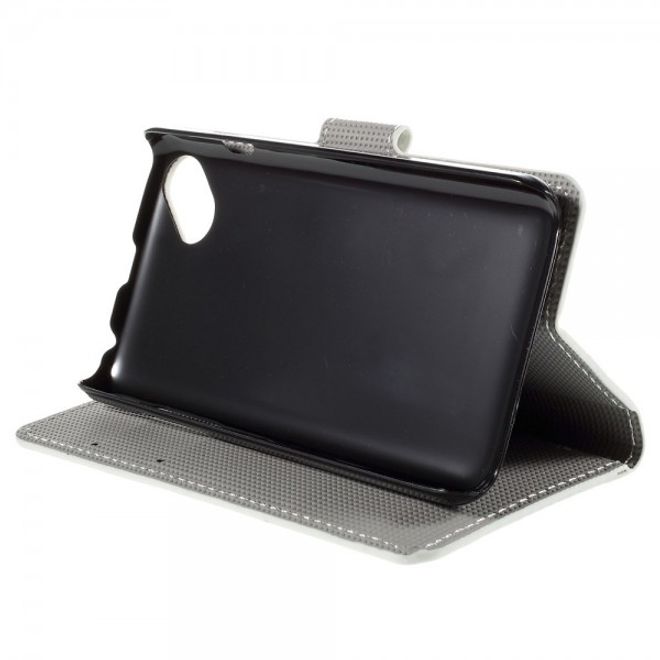 Wiko Sunset2 Leder Case mit schlafender Eule