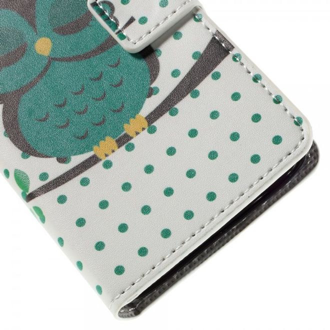 Wiko Sunset2 Leder Case mit schlafender Eule