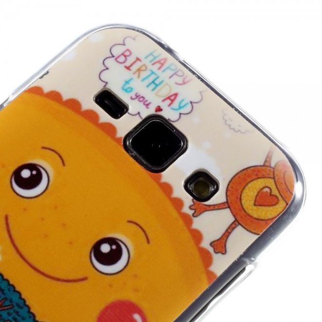 Samsung Galaxy J1 Elastisches Plastik Case mit Sonne und Bäumen